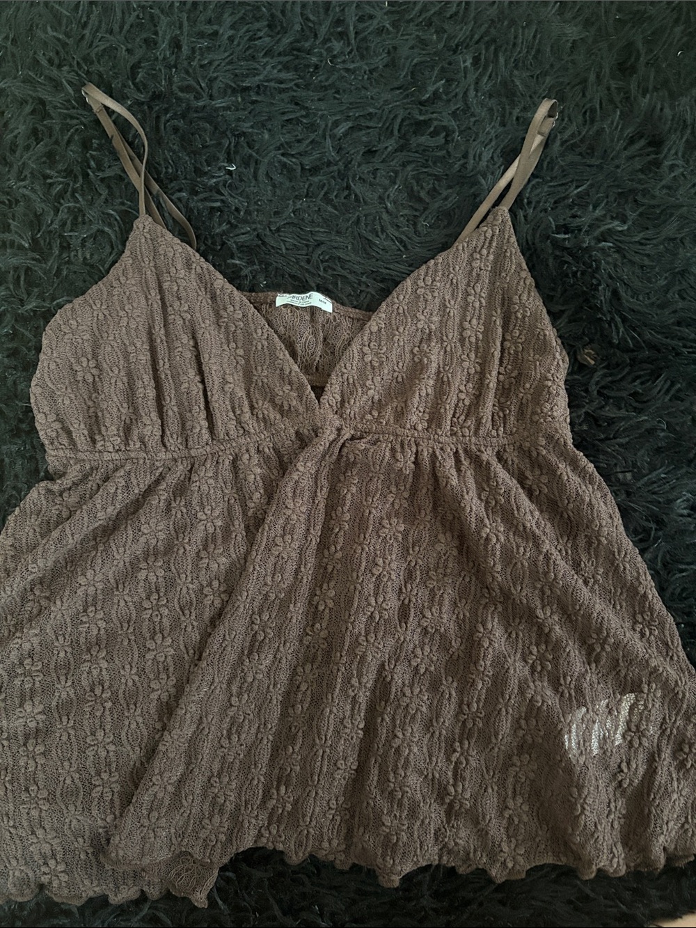 Ardene Brown Lace Cami with Adjustable Straps